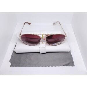 Women's Gold Polarized Aviator Sunglasses UV400 3 Piece Bundle Soft Case & Cloth